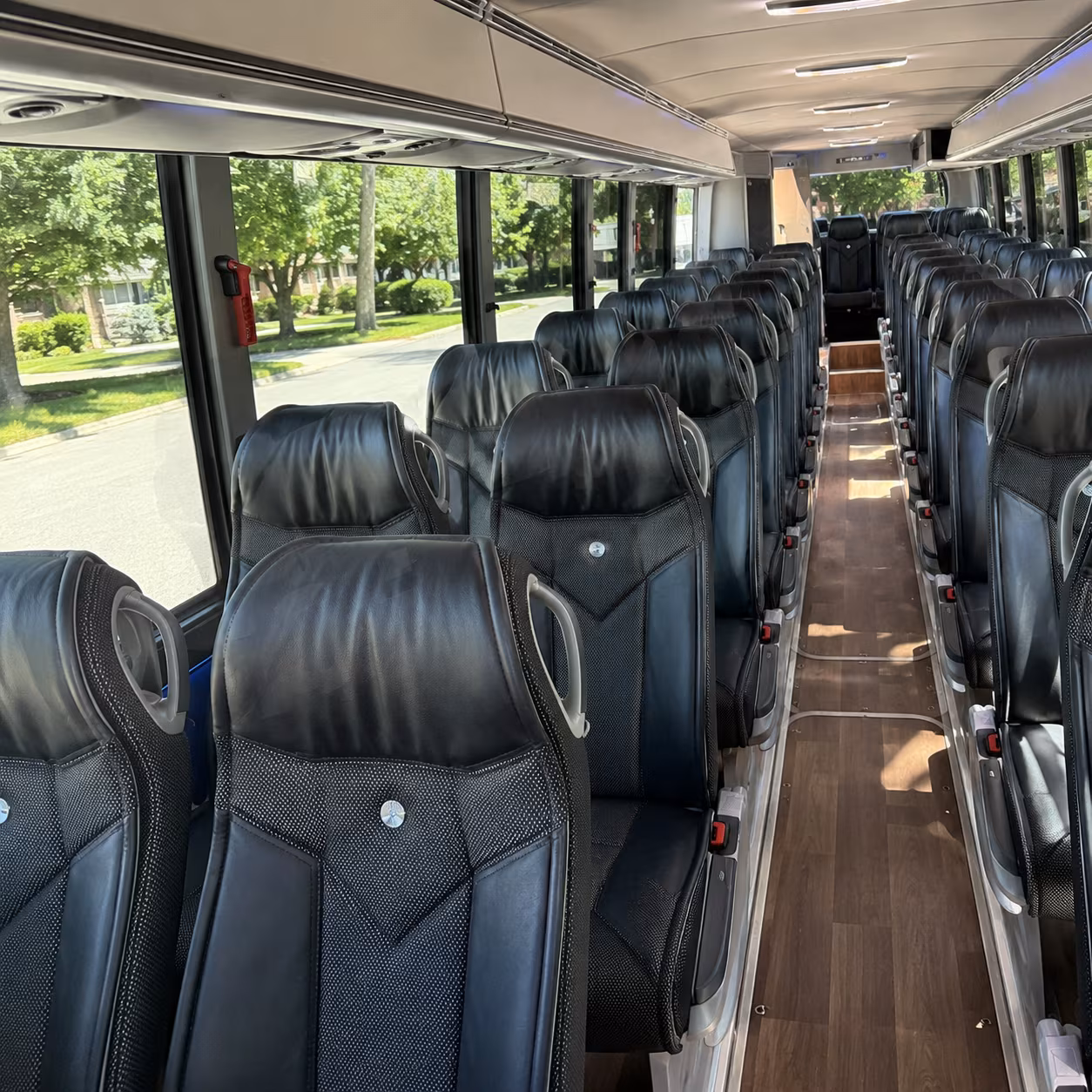 concord charter bus rental interior